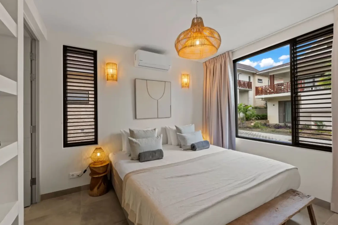 Luxe slaapkamer in Curacao vakantiehuis met eigen badkamer